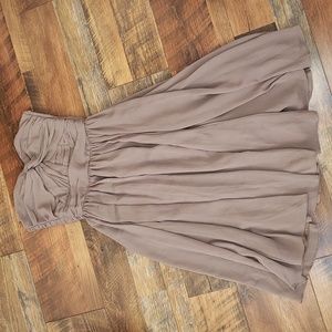 H&M Strapless Gray Midi Dress, Size 4